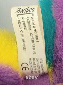 Vintage Swibco Cosmo Bear Colorblock Plush 16 Stuffed Animal