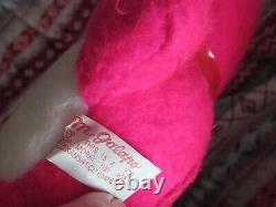 Vintage Teddy Bear Plush Hot Pink & White Panda Stuffed Carnival Moray Toy 12