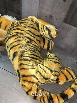 Vintage Tiger Stuffed Animal Carnival Prize Realistic Plush Knickerbocker Esque