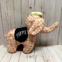 Vintage Toppie Elephant Mohair Plush Stuffed Animal 16 Inch Large Pink Krogers