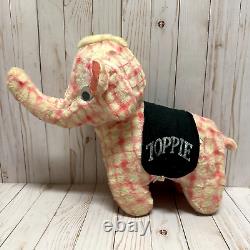 Vintage Toppie Elephant Mohair Plush Stuffed Animal 16 Inch Large Pink Krogers