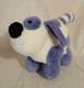 Vintage White Purple Spots Puppy Dog Stuffed Animal Plush 9 Striped Tail