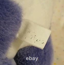Vintage White Purple Spots Puppy Dog Stuffed Animal Plush 9 Striped Tail