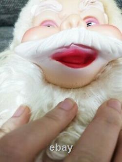 Vintage stuffed pink Santa Claus Plush Rubber Face rushton doll 18