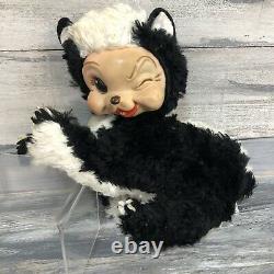 Vtg 1950s Rushton Stinky Skunk Rubber Face Plush Stuffed Animal Eye Wink Rare