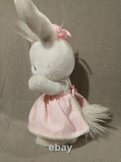 Vtg 1976 R Dakin White Bunny Rabbit Stuffed Animal Plush Nut Shell Filled 14