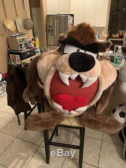 Vtg 1995 Looney Tunes Large Tasmanian Devil Taz Stuffed Animal Plush 48 Rare