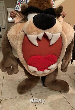 Vtg 1995 Looney Tunes Large Tasmanian Devil Taz Stuffed Animal Plush 48 Rare