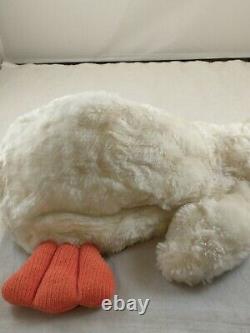 Vtg Chosun Duck Billed Platypus Plush White/ Yellow Lying Down No Wings uu