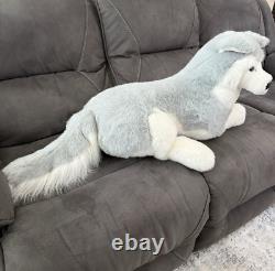 Vtg Douglas Cuddle Toys Husky Dog Plush Stuffed Animal HTF 38 Jumbo USA READ