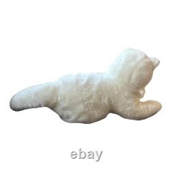 Vtg Douglas LITTLE CUDDLERS White Plush Cat Stuffed Animal Blue Eyes 1990 Rare