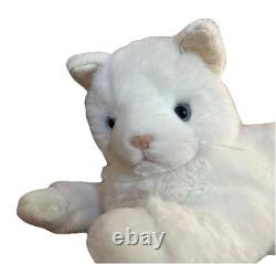 Vtg Douglas LITTLE CUDDLERS White Plush Cat Stuffed Animal Blue Eyes 1990 Rare