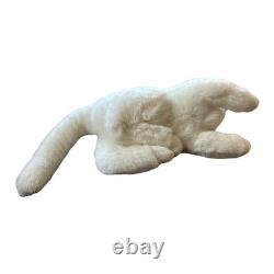 Vtg Douglas LITTLE CUDDLERS White Plush Cat Stuffed Animal Blue Eyes 1990 Rare