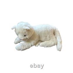 Vtg Douglas LITTLE CUDDLERS White Plush Cat Stuffed Animal Blue Eyes 1990 Rare