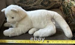 Vtg Douglas LITTLE CUDDLERS White Plush Cat Stuffed Animal Blue Eyes 1990 Rare