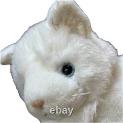 Vtg Douglas LITTLE CUDDLERS White Plush Cat Stuffed Animal Blue Eyes 1990 Rare