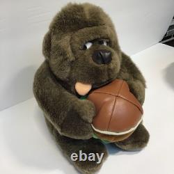 Vtg EMBRACE Gorilla Holding Hamburger Plush Monkey Ape Stuffed Animal HTF