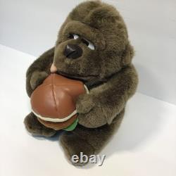 Vtg EMBRACE Gorilla Holding Hamburger Plush Monkey Ape Stuffed Animal HTF