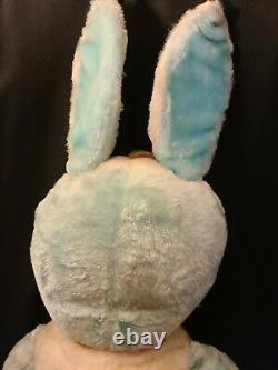 Vtg Easter Bunny Plastic/Rubber Baby Face Plush Rushton Knickerbocker