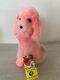 Vtg Gerber Atlanta Stuffed Animal Plush Wind Up Musical Pink Dog Tag Works W Tag