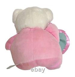 Vtg Hug Fun Bear Pajamas Stuffed Animal Plush Pink Blanket 8in Open Mouth Sleepy