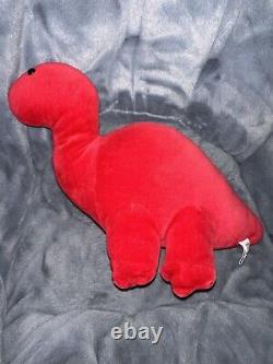 Vtg Manhattan Toy Red Brontosaurus Dinosaur Plush Velour Stuffed Animal 1993 9