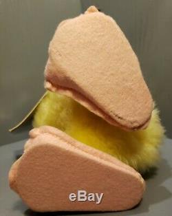 Vtg Plush RUSHTON Yellow Duck With Bonnet Hat NWT Approx 10