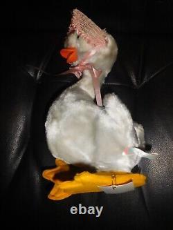 Vtg RUSHTON 13 Rubber Beak HAPPY Goose Duck Doll Stuffed Animal Plush Toy w Tag