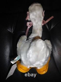 Vtg RUSHTON 13 Rubber Beak HAPPY Goose Duck Doll Stuffed Animal Plush Toy w Tag