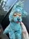 Vtg Rubber Face Blue Poodle Dog Plush Stuffed Animal Expert Toy Co New York