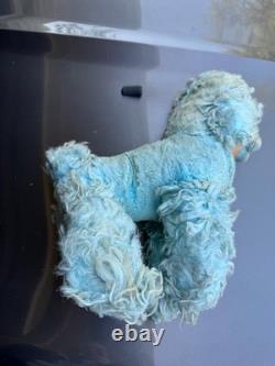 Vtg Rubber Face Blue Poodle Dog Plush Stuffed Animal Expert Toy Co New York