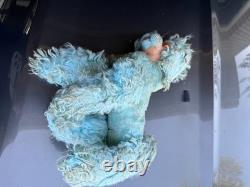 Vtg Rubber Face Blue Poodle Dog Plush Stuffed Animal Expert Toy Co New York