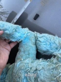 Vtg Rubber Face Blue Poodle Dog Plush Stuffed Animal Expert Toy Co New York