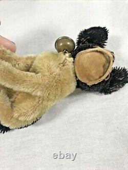 Vtg Steiff 1900s Bully Dog & Puppy Bell Plush German Mohair spots black lot