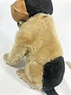 Vtg Steiff 1900s Bully Dog & Puppy Bell Plush German Mohair spots black lot