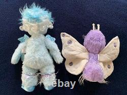 WONDER WHIMS Rare VINTAGE 1985 Feather & Butterly Boo Doll Plush set HTF CLEAN
