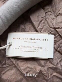 Walnut Animal Society Chester The Raccoon Heirloom Stuffed Toy Plush NWT