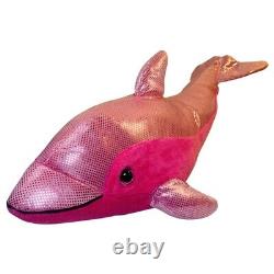 Wildlife Artists Inc Rare Hot Pink Metallic Dolphin Plush Stuffed Animal 15