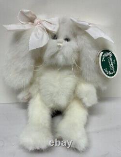 With TAGS! Bearington Collection Puff White Bunny Rabbit Plush Stuffed Animal 4507