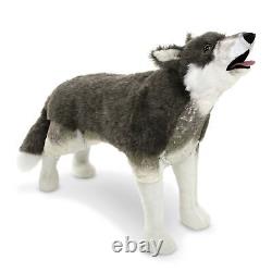 Wolf Plush Large Huge Stuffed Dog Giant Animal Realistic Kids Toy Soft Fur Real
